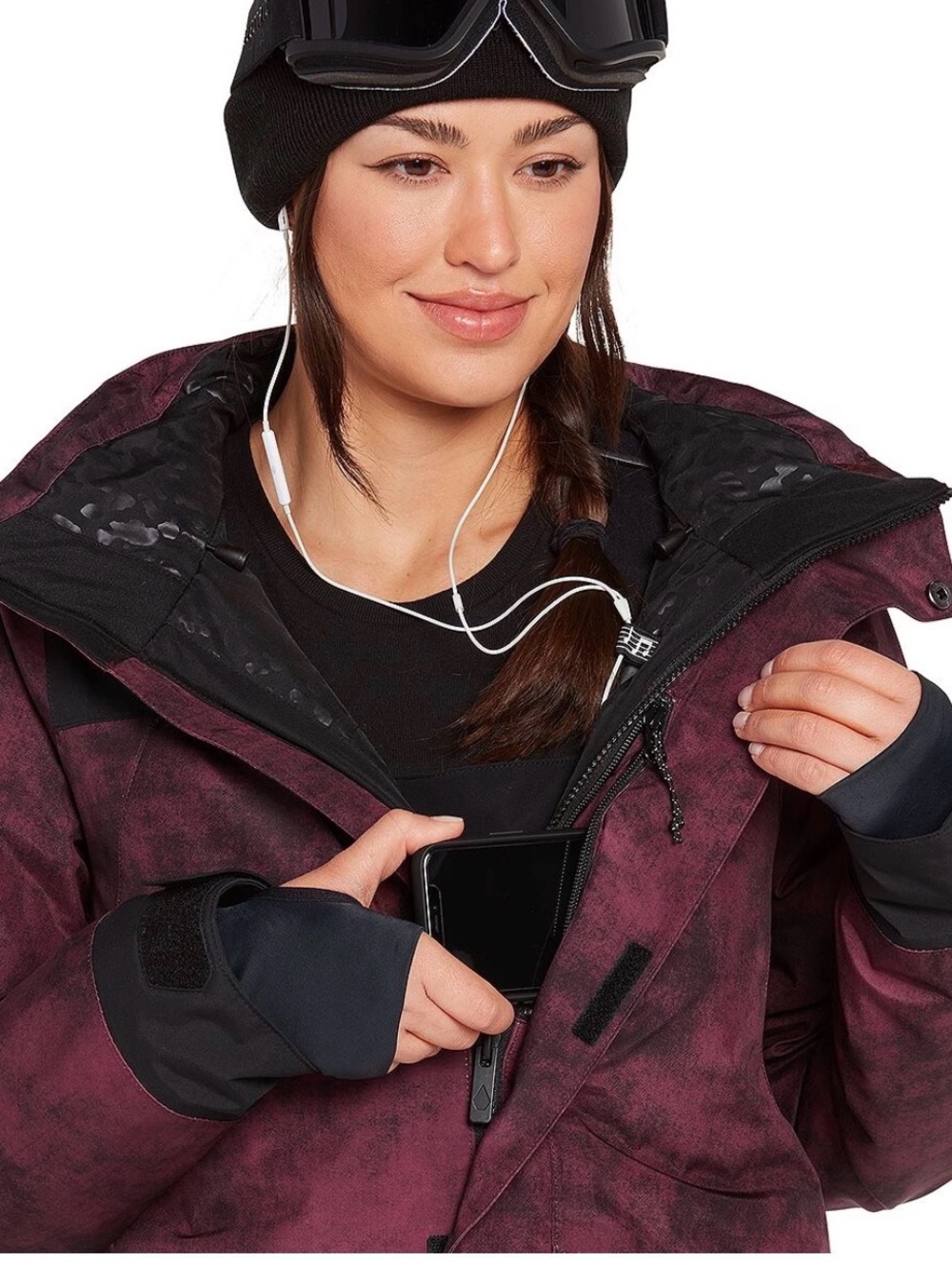 Volcom Red and Black Ski Jacket for Women
